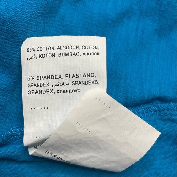 BEBE RARE Y2K FLUTTER COLD SHOULDER RHINESTONE LOGO T-SHIRT BLUE - S - Picture 6 of 8